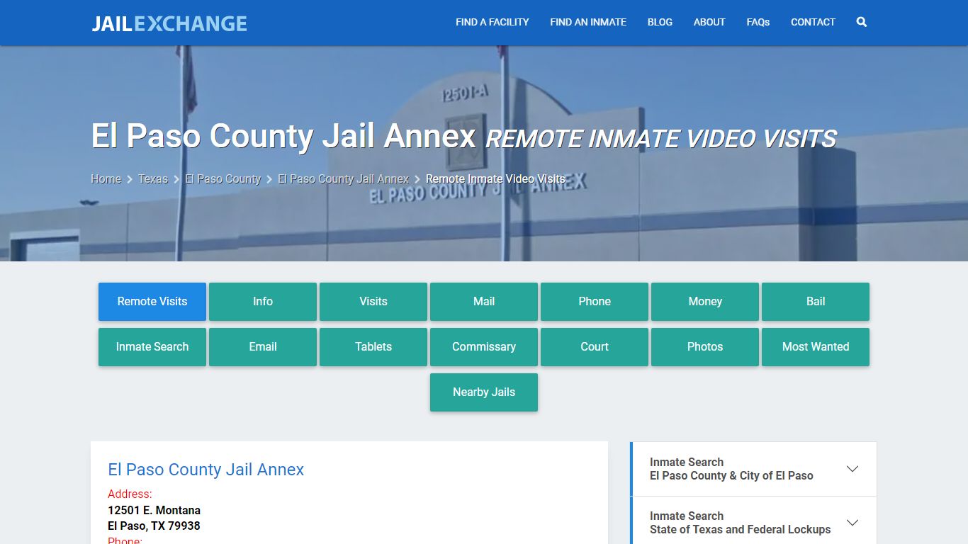 Video Visitation - El Paso County Jail Annex, TX - Jail Exchange