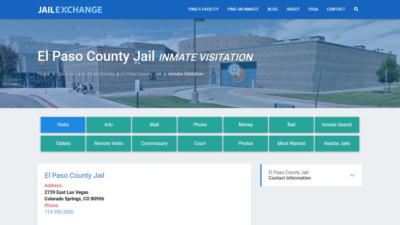 Inmate Visitation - El Paso County Jail, CO - Jail Exchange